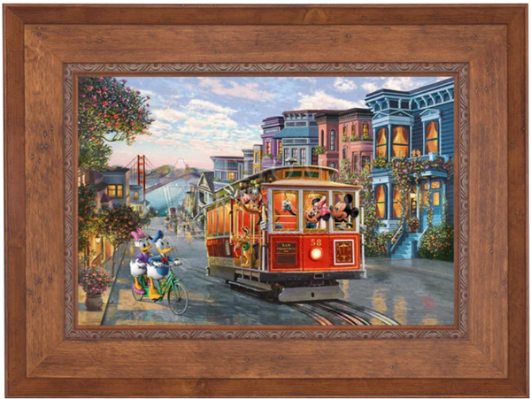 Disney Mickey and Minnie in San Francisco Limited Edition Canvas from Thomas Kinkade Studios -Framed