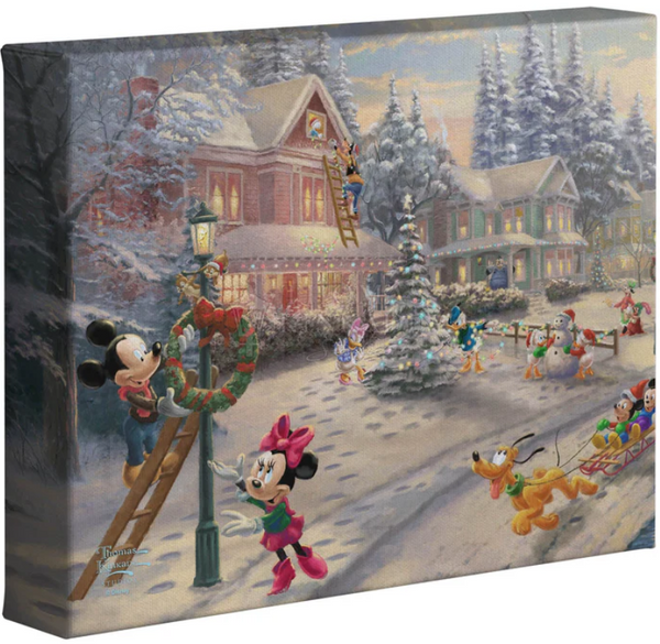 Disney Mickey's Victorian Christmas gallery wrapped canvas print from Thomas Kinkade Studios.