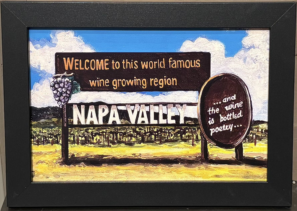 Napa Valley Welcome custom framed Canvas Print by Thor.