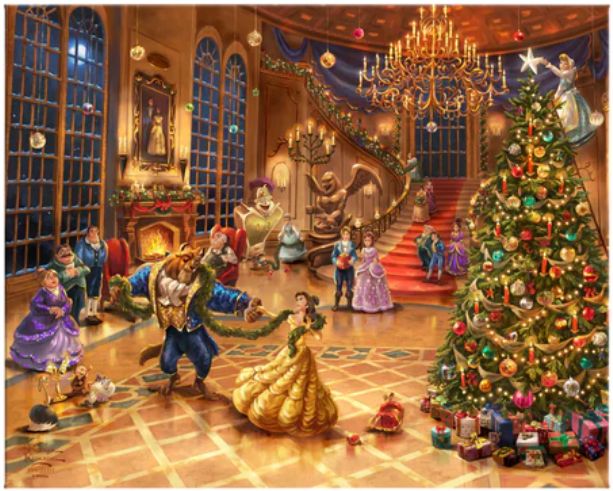 Thomas Kinkade Disney Beauty fashion and the Beast Gallery Wrap