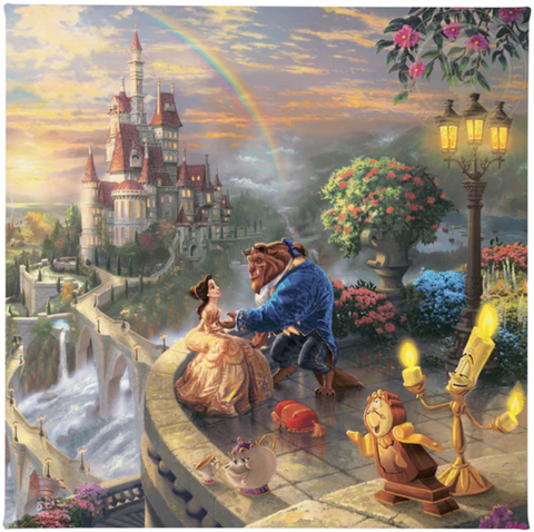 Disney Beauty & the Beast Falling in Love - canvas print from Thomas Kinkade Studios