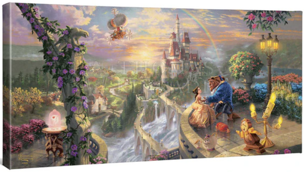 Disney Beauty & the Beast Falling in Love - canvas print from Thomas Kinkade Studios