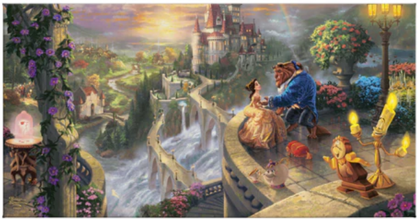 Disney Beauty & the Beast Falling in Love - canvas print from Thomas Kinkade Studios