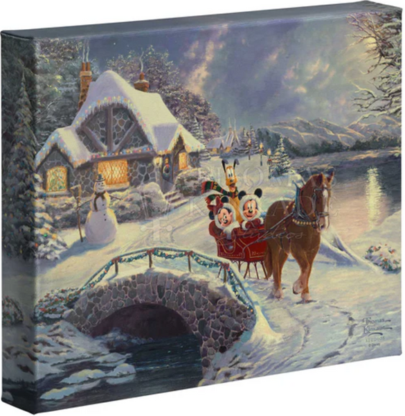 Disney Mickey and Minnie - Sleigh Ride - Gallery Wrapped Canvas from Thomas Kinkade Studios