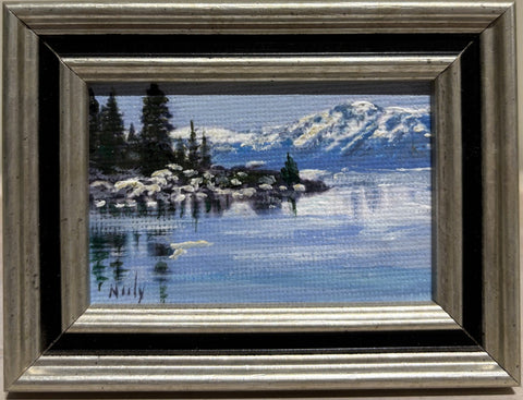 Lake Tahoe miniature original painting by Karen Neely