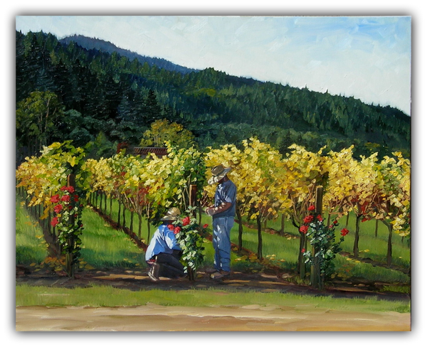 Tending the Vines - Limited Edition artwork by Susan Hoehn