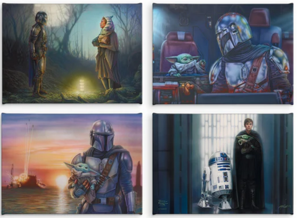 The Mandalorian canvas print by Monte Michael Moore featuring the Disney + Star Wars Characters