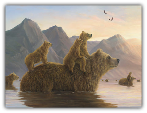 The Odyssey Limited-Edition by Robert Bissell features a bears on a pilgrimage or journey.