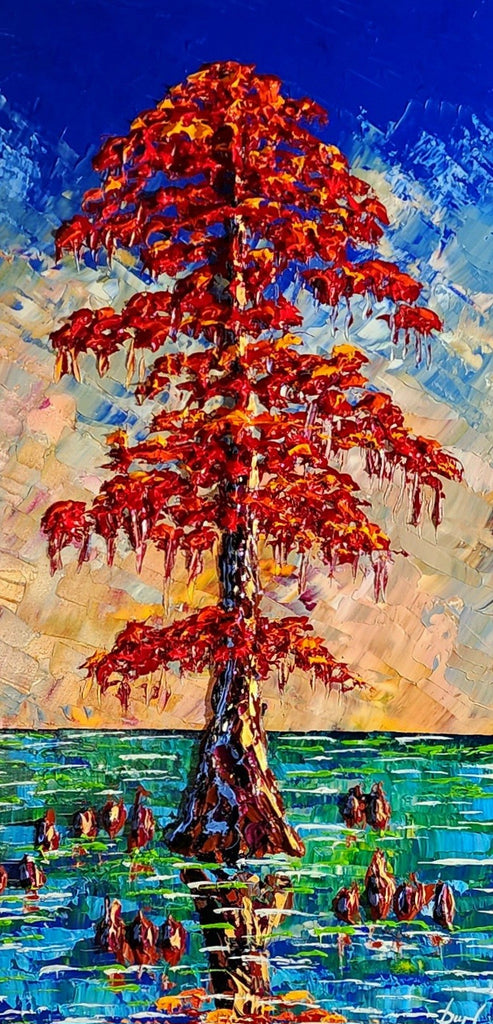 Autumn Cypress of the Bayou 40 x 20" original by Isabelle Dupuy