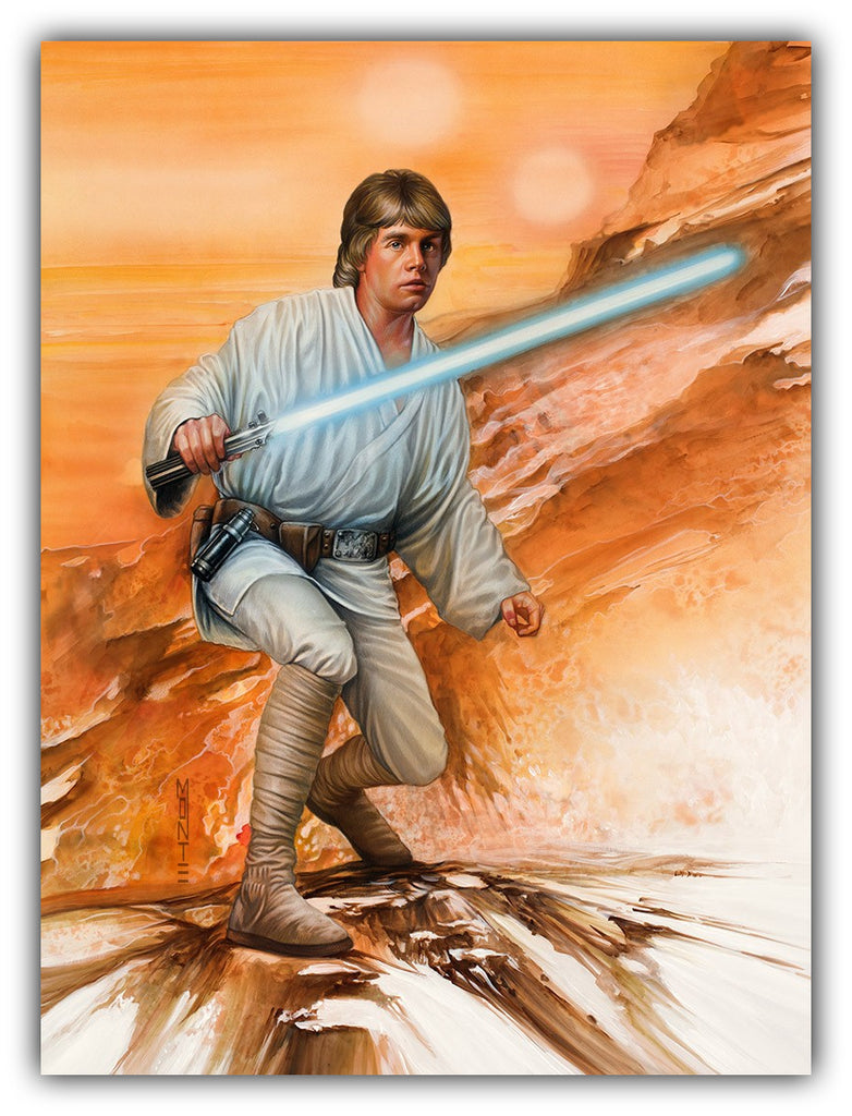 Luke - The Skywalker 24 x 18" original painting by Monte Moore featuring the beloved Star Wars Hero.