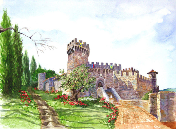 Castello Di Amorosa - Giclée on Canvas