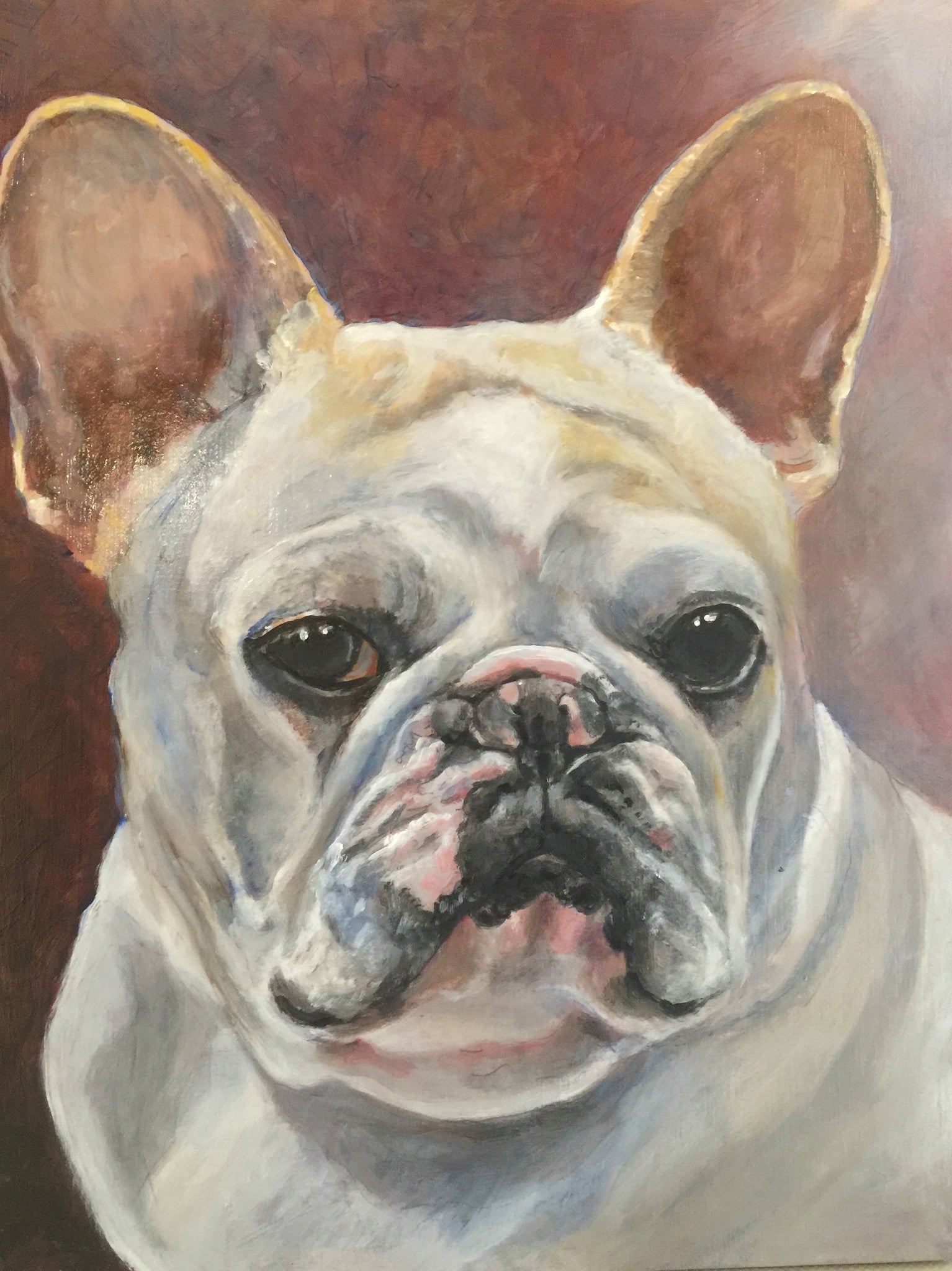 Art, french bulldog. new, vintage, 2024 original oil painting, ‘lorenzo’